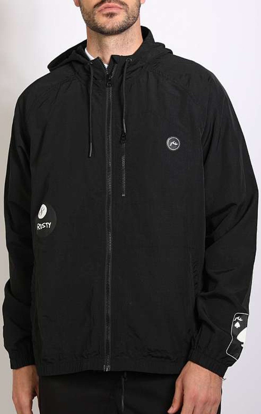 Apparel Rusty Surfboards Outerwear | Rusty Usa Boldine Track Jacket Black