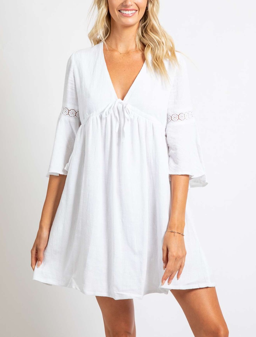 Apparel Rusty Surfboards Dresses | Rusty Usa Celyn Beach Dress White