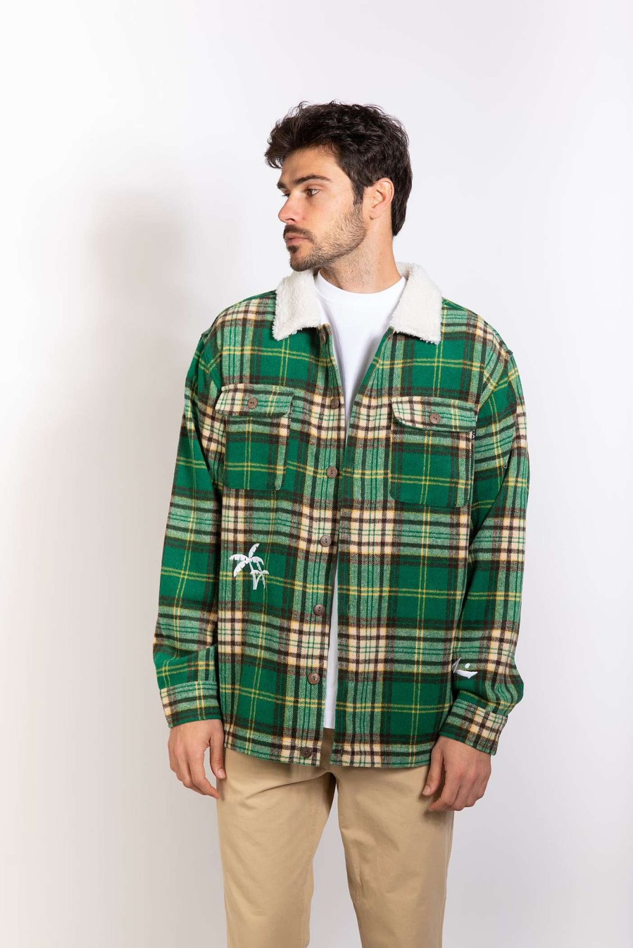 Apparel Rusty Surfboards Outerwear | Rusty Usa Harbor Flannel Jacket Green