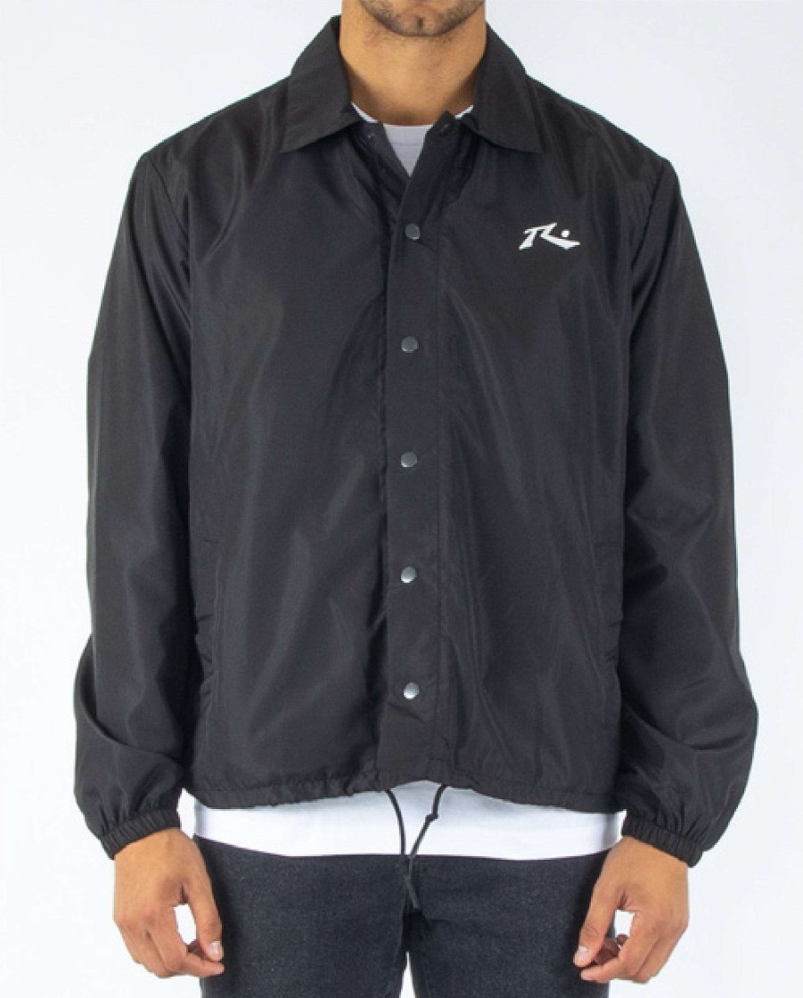 Apparel Rusty Surfboards Outerwear | Rusty Usa Base Coaches Jacket Black