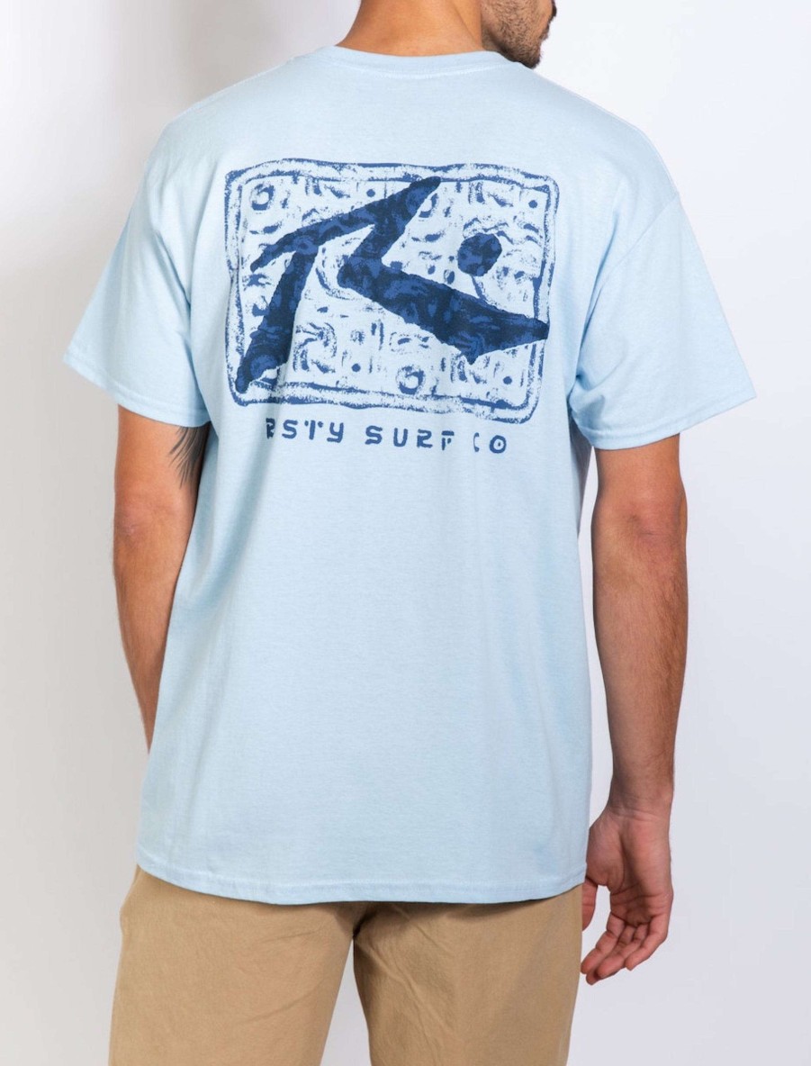 Apparel Rusty Surfboards Tees | Rusty Usa Kuta Beach Ss Tee Light Blue