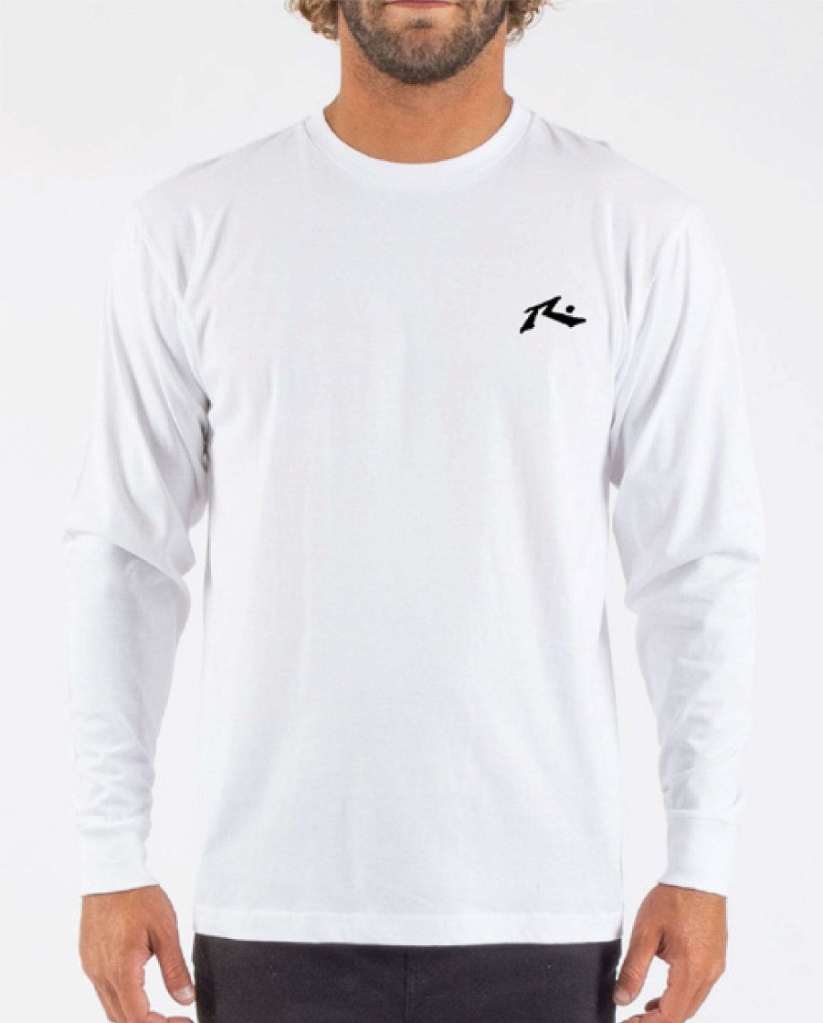 Apparel Rusty Surfboards Tees | Rusty Usa Base Long Sleeve Tee White