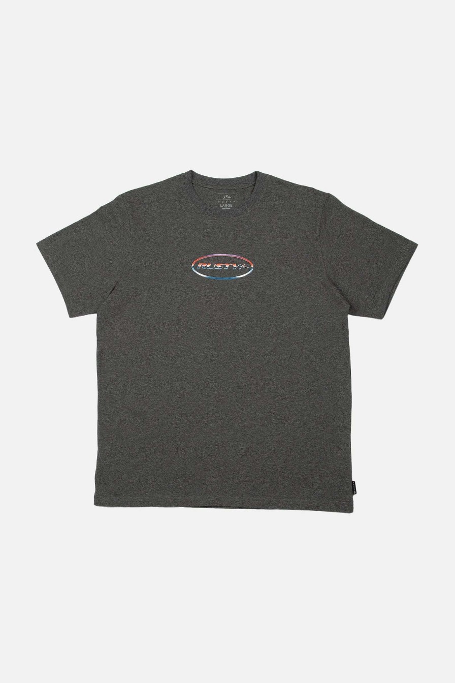 Apparel Rusty Surfboards Holiday '23 | Rusty Usa Chromatose Short Sleeve Tee Coal Marle