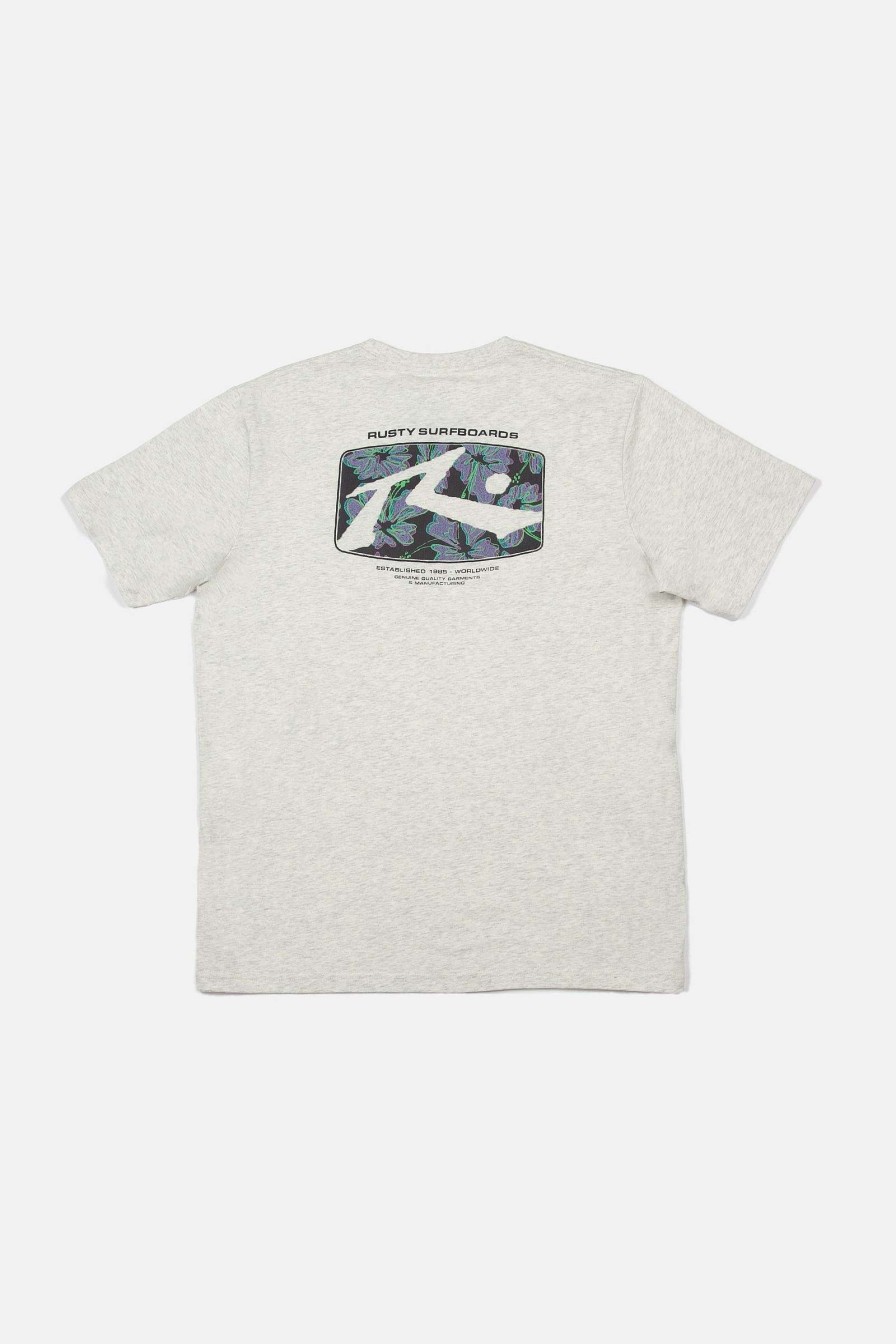 Apparel Rusty Surfboards Holiday '23 | Rusty Usa Advocate Short Sleeve Tee Ecru Marle