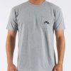 Apparel Rusty Surfboards Tees | Rusty Usa Base Short Sleeve Pocket Tee Carbon Grey