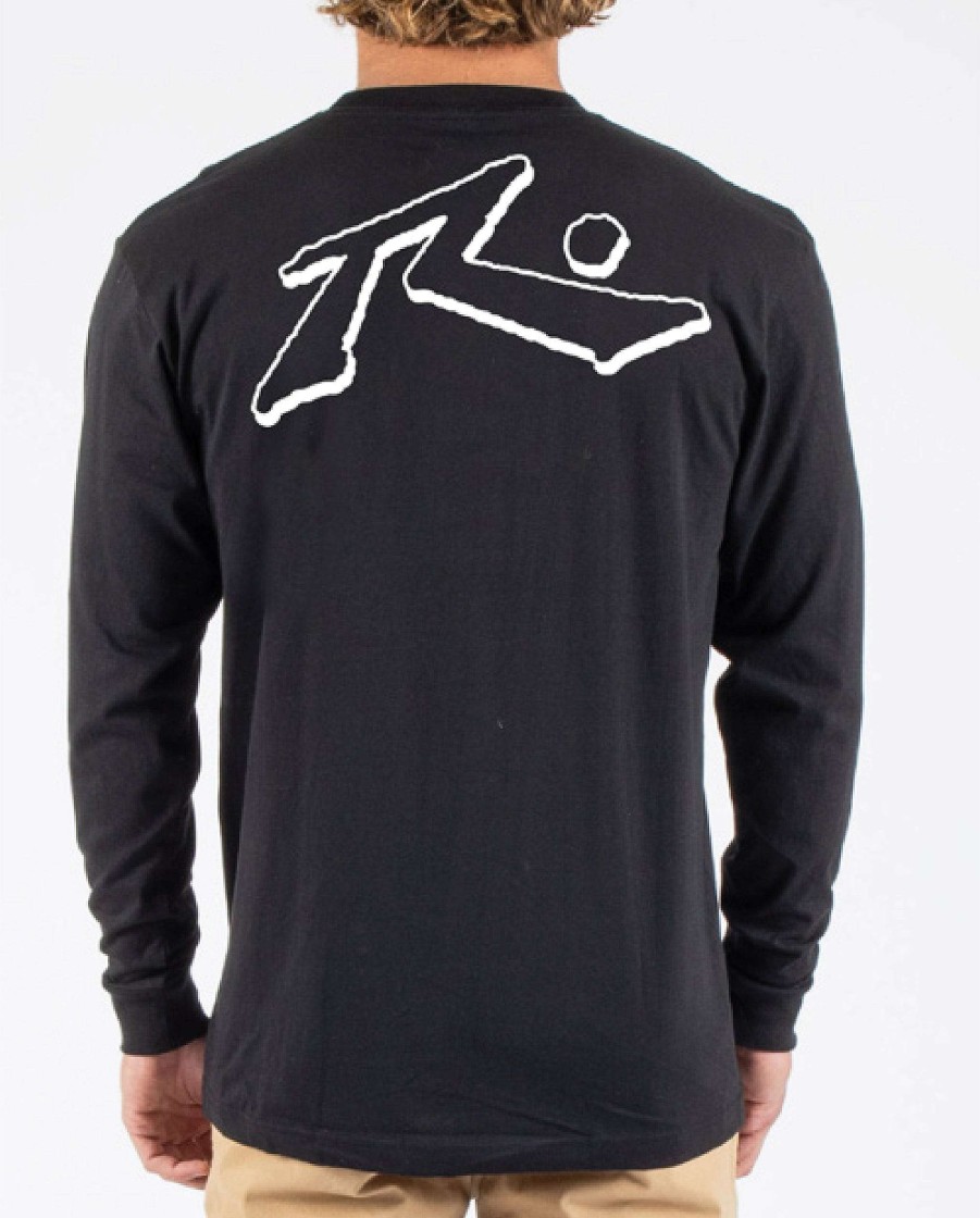 Apparel Rusty Surfboards Tees | Rusty Usa Base Long Sleeve Tee Black