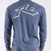 Apparel Rusty Surfboards Tees | Rusty Usa Base Long Sleeve Marle Tee Navy Heather