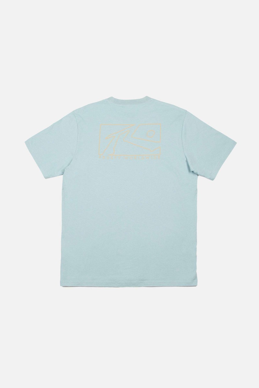 Apparel Rusty Surfboards Holiday '23 | Rusty Usa Boxed Out Short Sleeve Tee Ash Blue