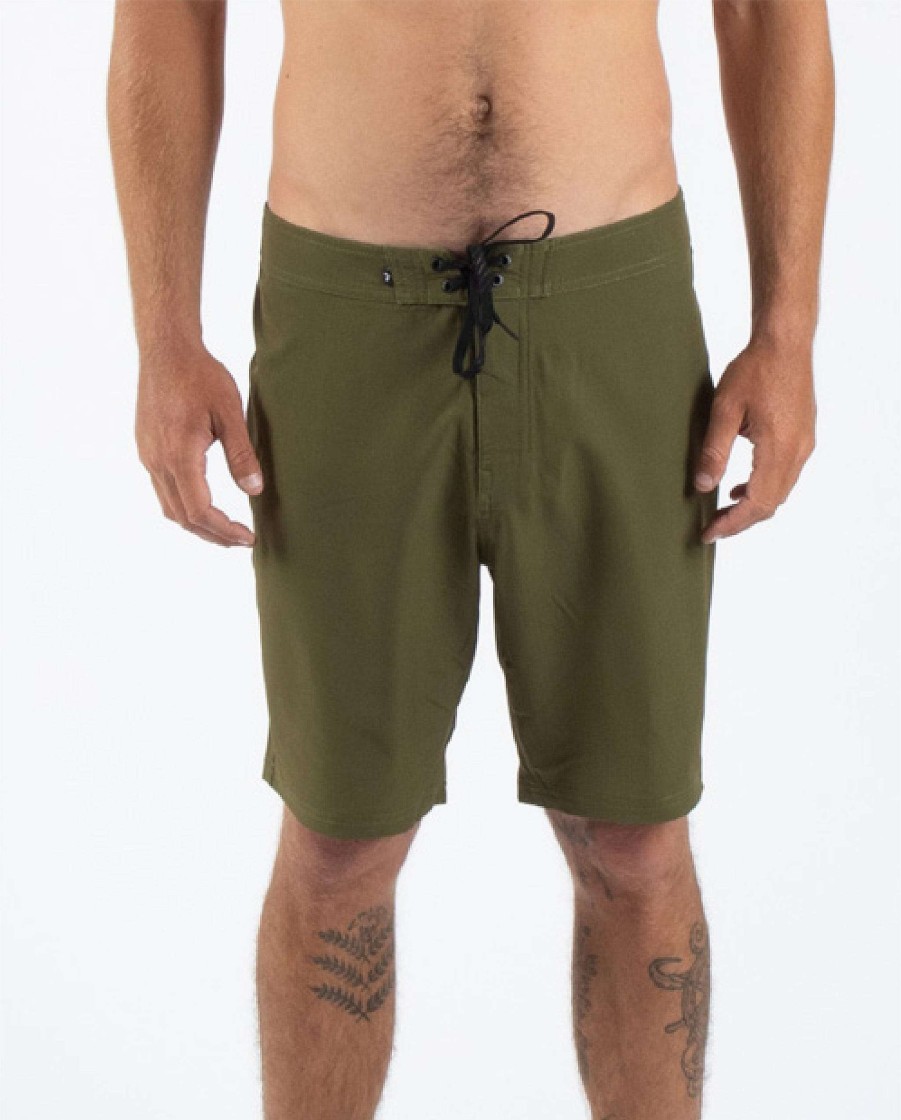 Apparel Rusty Surfboards Boardshorts | Rusty Usa Base 19" Fixed Waist Boardshort Olive