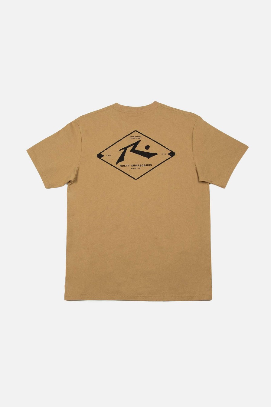 Apparel Rusty Surfboards Holiday '23 | Rusty Usa Wull Wolume Short Sleeve Tee Khaki