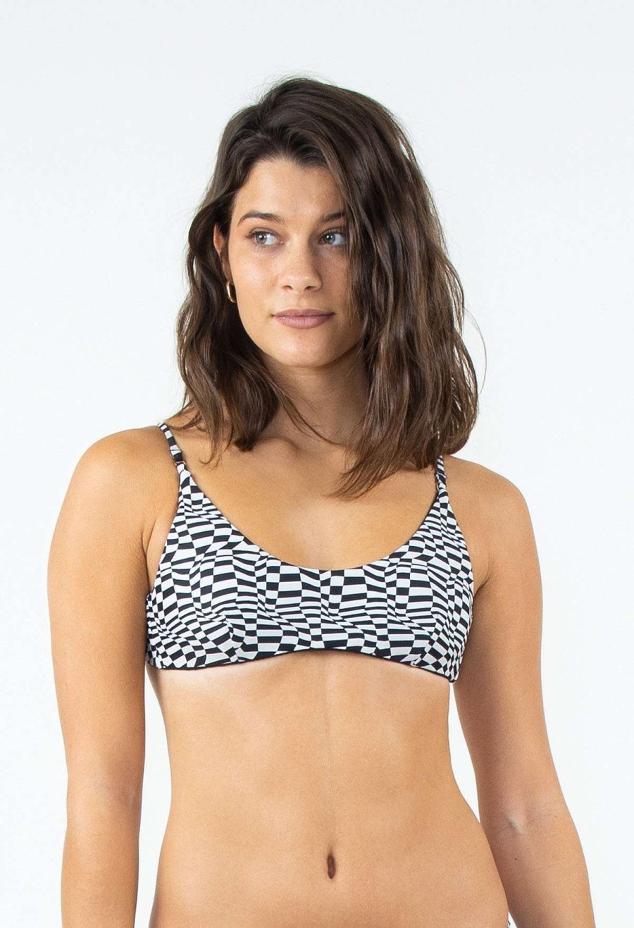 Apparel Rusty Surfboards Swimwear | Rusty Usa Sebastian Reversible Bralette Bikini Top Check Field