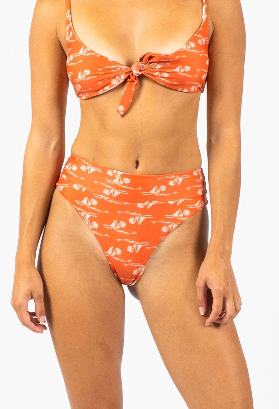 Apparel Rusty Surfboards Swimwear | Rusty Usa Honey Midi Bikini Pant Clay Hawaii