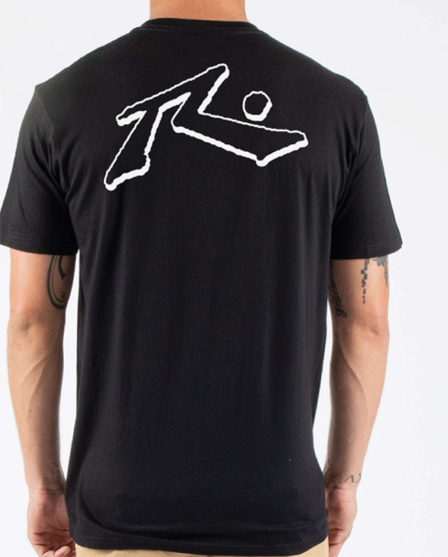 Apparel Rusty Surfboards Tees | Rusty Usa Base Short Sleeve Tee Black