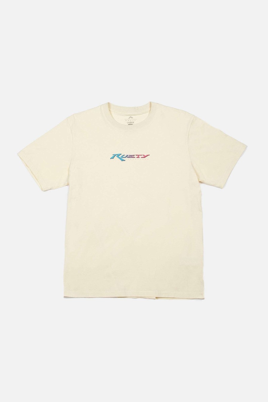 Apparel Rusty Surfboards Holiday '23 | Rusty Usa Before Crowds All In Short Sleeve Tee Ecru