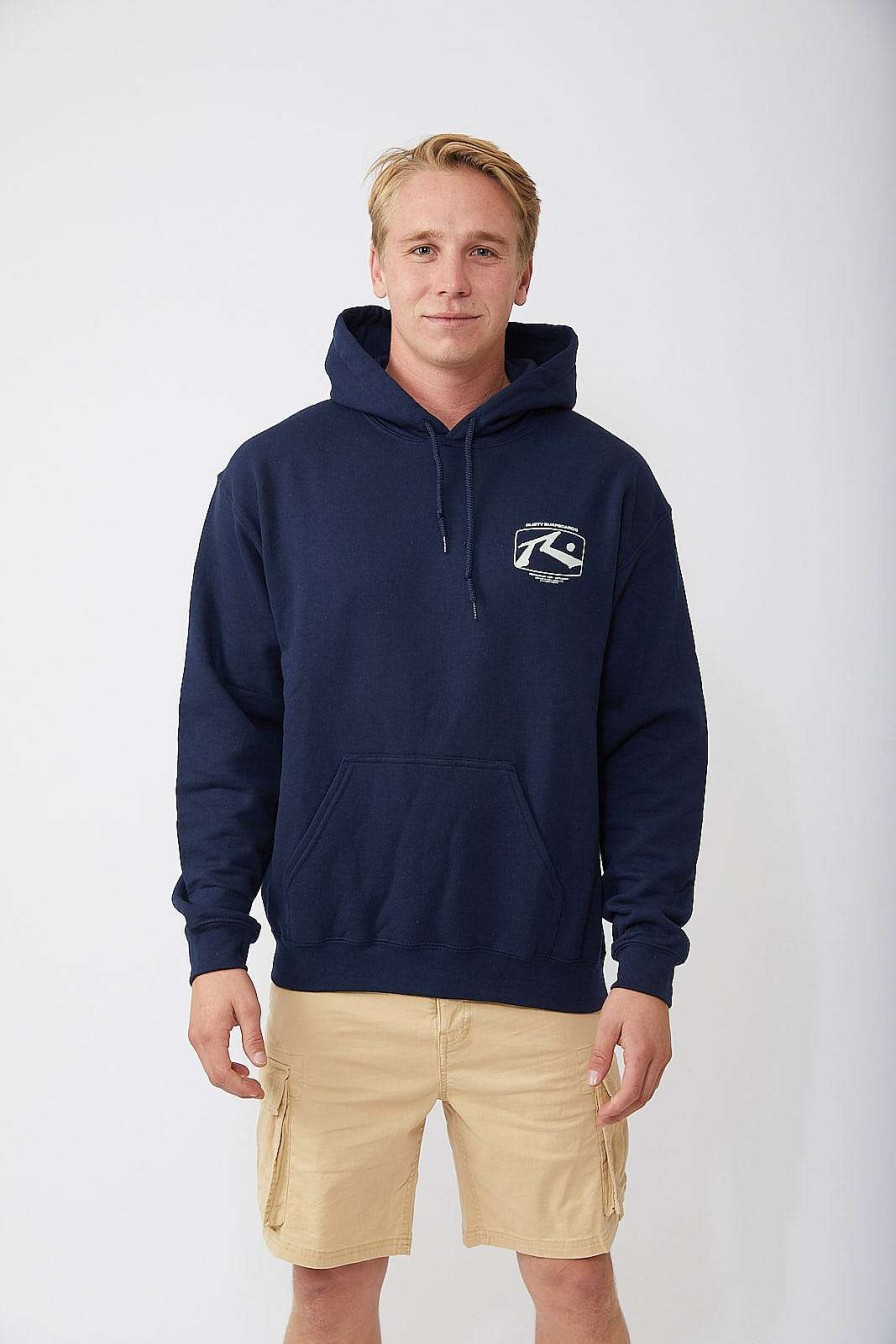 Apparel Rusty Surfboards Outerwear | Rusty Usa Bento Hooded Fleece Navy