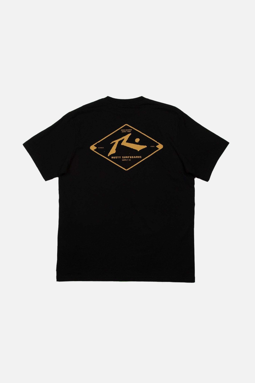 Apparel Rusty Surfboards Holiday '23 | Rusty Usa Wull Wolume Short Sleeve Tee Black