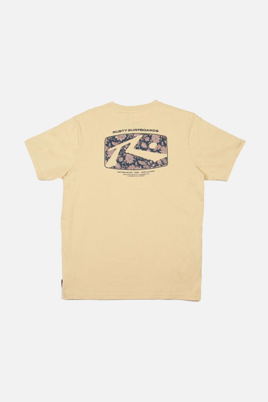 Apparel Rusty Surfboards Holiday '23 | Rusty Usa Advocate Short Sleeve Tee Light Khaki