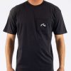 Apparel Rusty Surfboards Tees | Rusty Usa Base Short Sleeve Pocket Tee Black