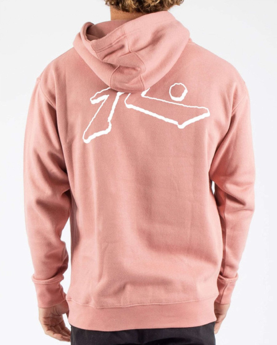 Apparel Rusty Surfboards Outerwear | Rusty Usa Base Hooded Fleece Dusty Rose