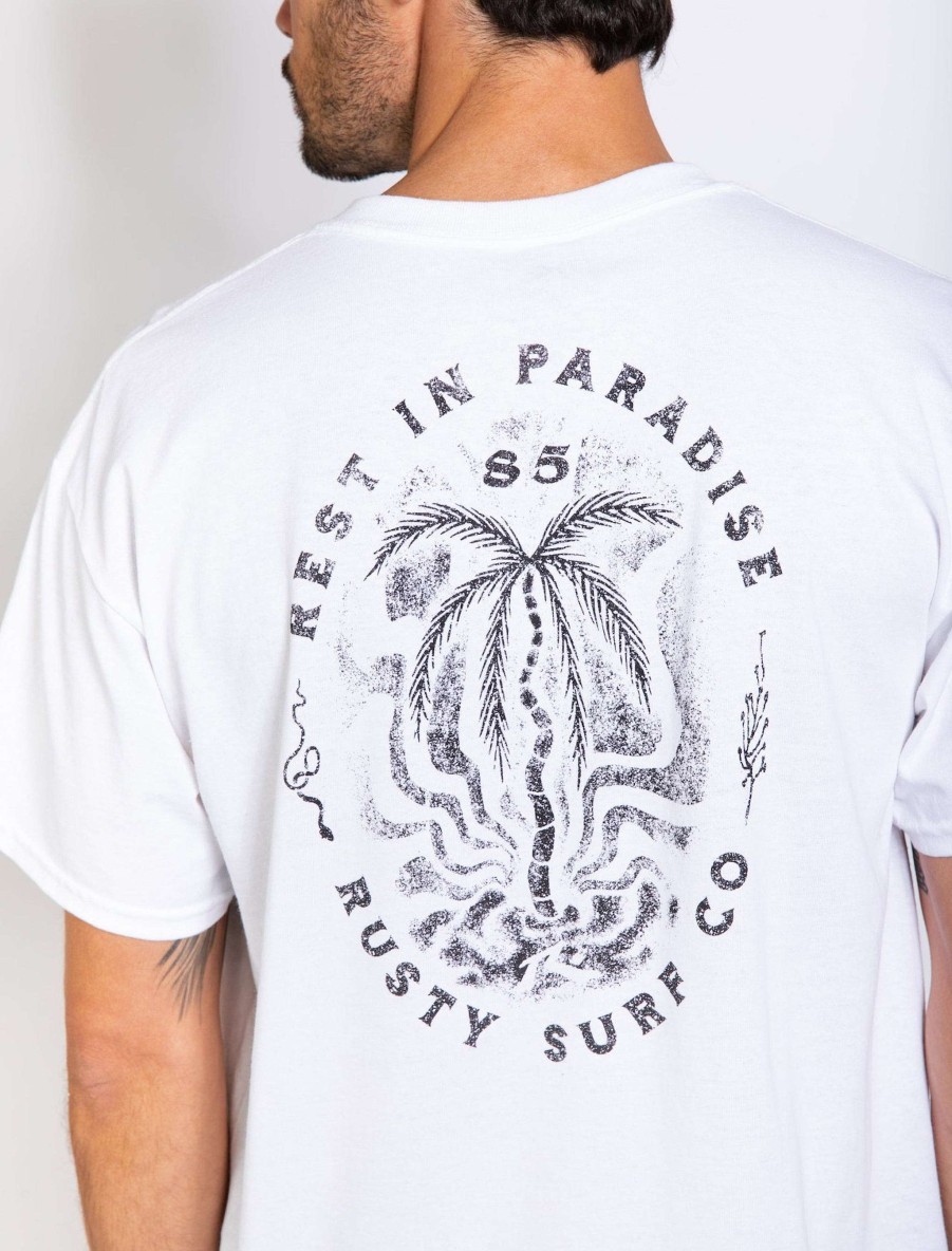 Apparel Rusty Surfboards Tees | Rusty Usa Rest In Paradise Ss Tee White