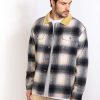 Apparel Rusty Surfboards Outerwear | Rusty Usa Castle Flannel Jacket Cream