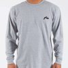 Apparel Rusty Surfboards Tees | Rusty Usa Base Long Sleeve Marle Tee Athletic Heather